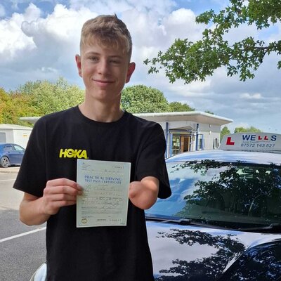 Student with pass certificate