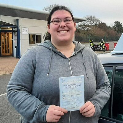 Student with pass certificate