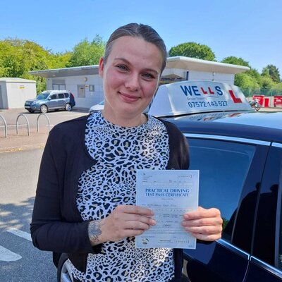 Student with pass certificate