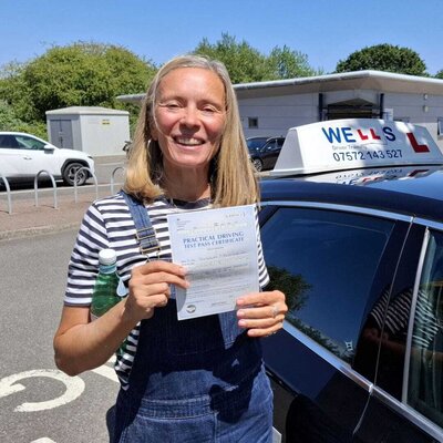 Student with pass certificate