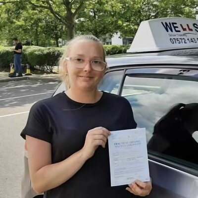 Student with pass certificate