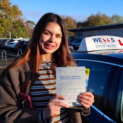 Student with pass certificate