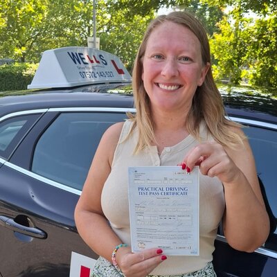 Student with pass certificate