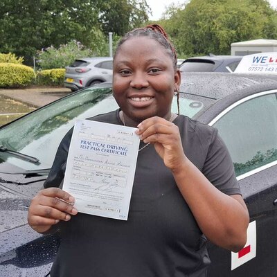 Student with pass certificate