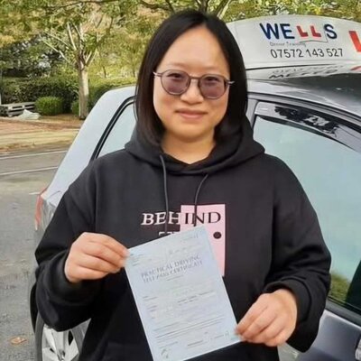 Student with pass certificate