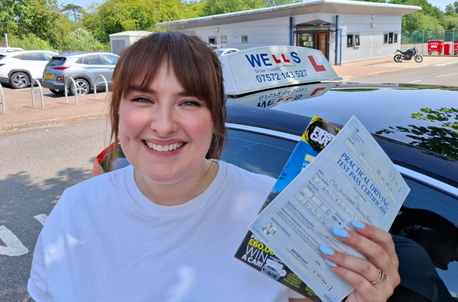 Student with pass certificate