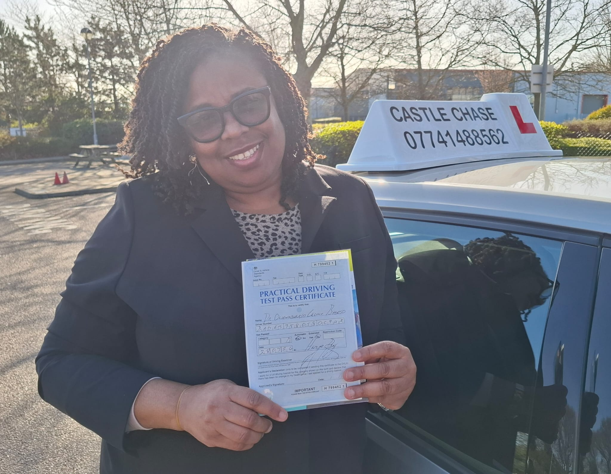 Student with pass certificate