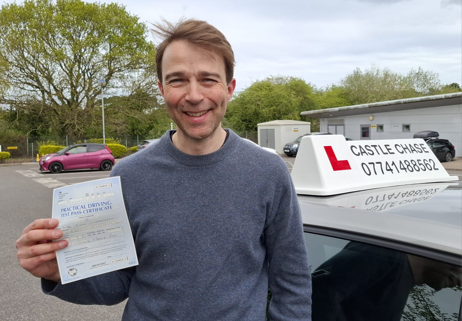Student with pass certificate