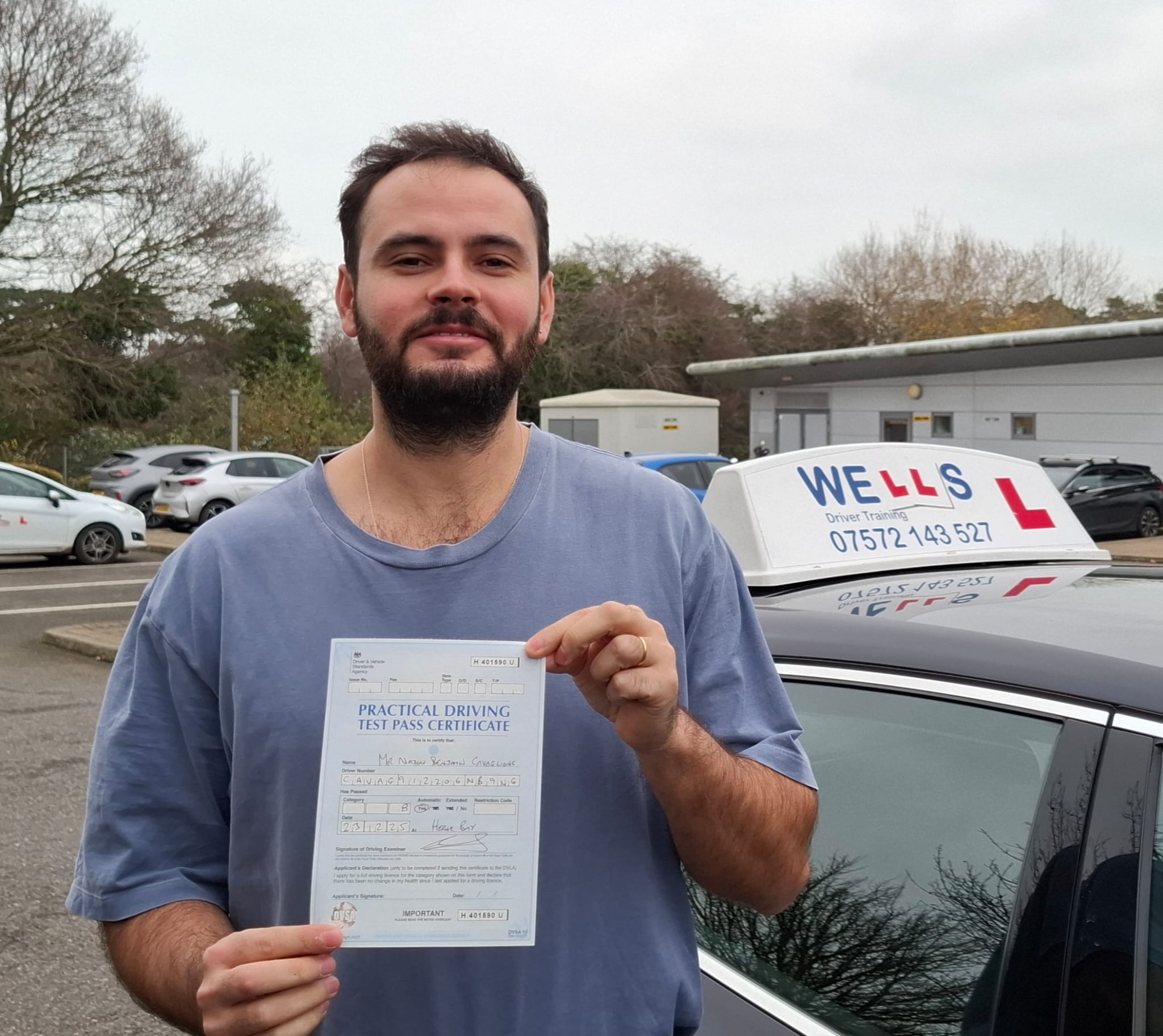 Student with pass certificate