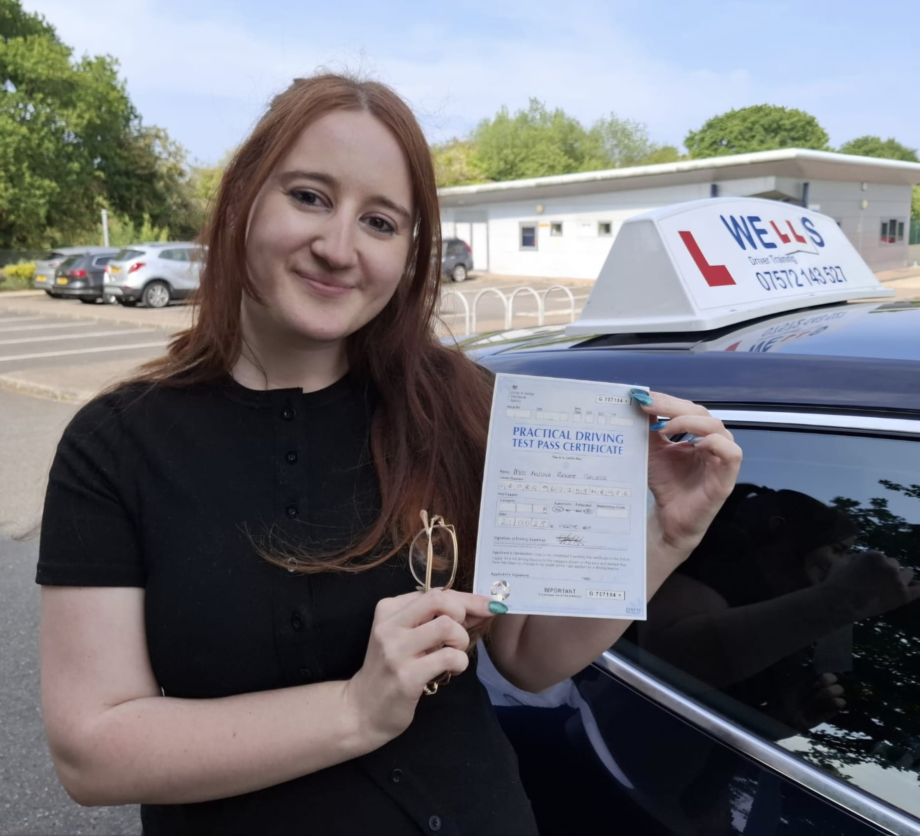 Student with pass certificate