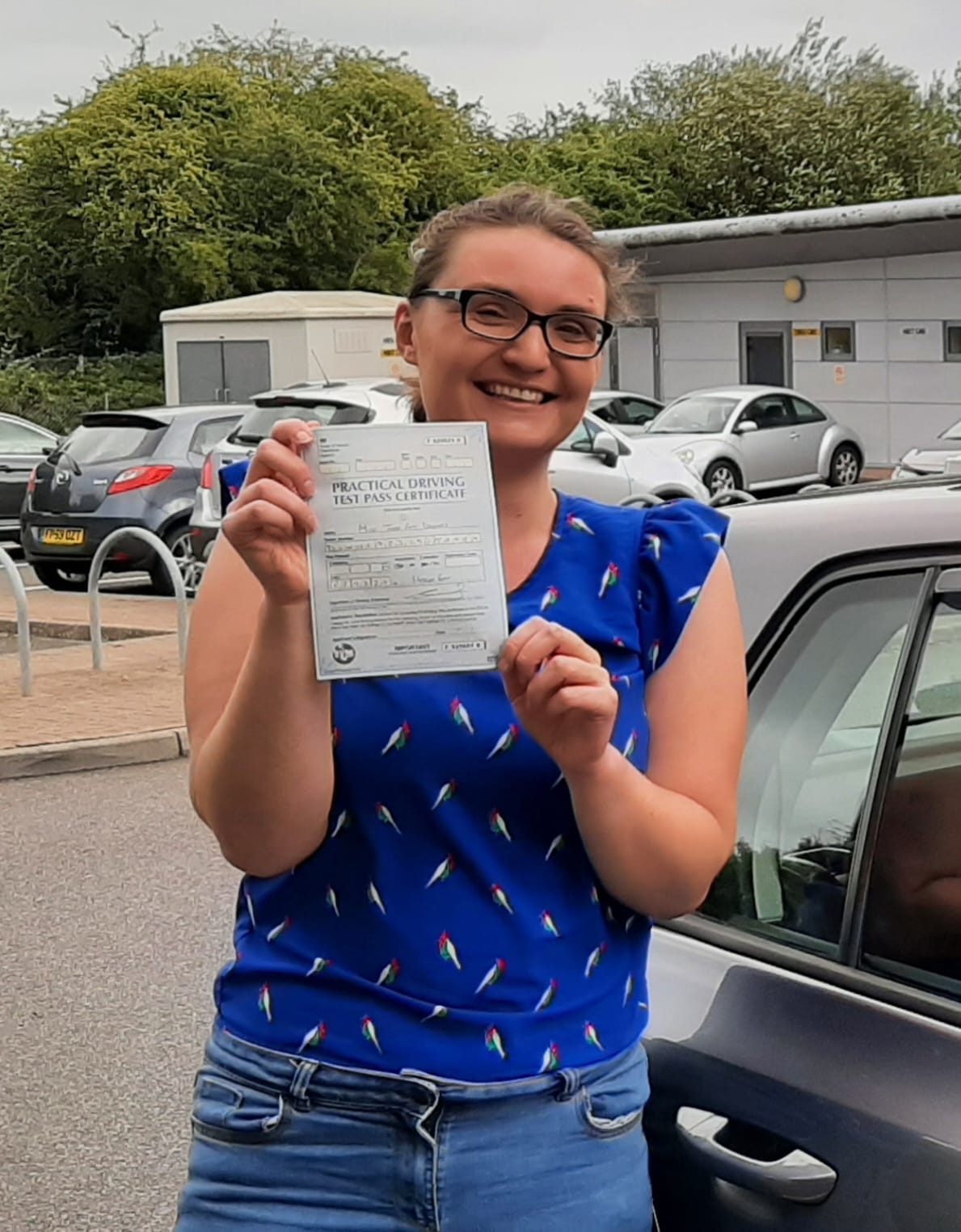 Student with pass certificate