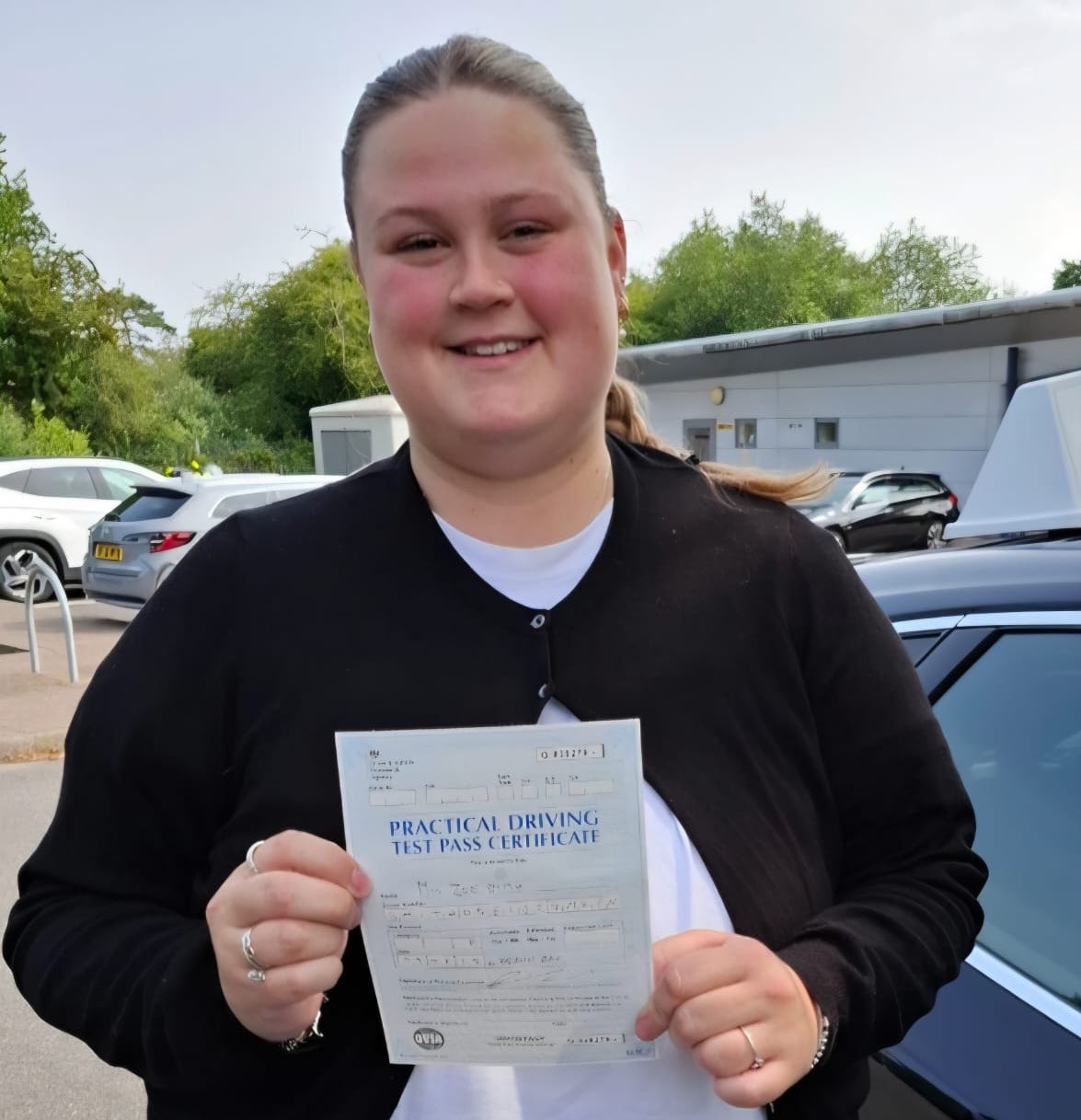 Student with pass certificate